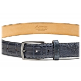 Avvenice - Astrea - Crocodile Belt - Blue - Handmade in Italy - Exclusive Luxury Collection