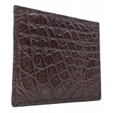 Avvenice - Crocodile Credit Card Holder - Brown - Handmade in Italy - Exclusive Luxury Collection