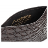 Avvenice - Portacarte di Credito in Coccodrillo - Marrone - Handmade in Italy - Exclusive Luxury Collection