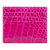 Avvenice - Crocodile Credit Card Holder - Pearly Fuchsia - Handmade in Italy - Exclusive Luxury Collection