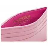 Avvenice - Premium Leather Credit Card Holder - Pink Fuchsia - Handmade in Italy - Exclusive Luxury Collection