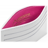 Avvenice - Premium Leather Credit Card Holder - White Fuchsia - Handmade in Italy - Exclusive Luxury Collection