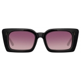 Linda Farrow - Nieve Rectangular Sunglasses in Black Wine - LFL1297C5SUN - Linda Farrow Eyewear