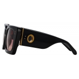 Linda Farrow - Nieve Rectangular Sunglasses in Black Wine - LFL1297C5SUN - Linda Farrow Eyewear