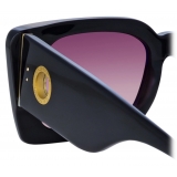 Linda Farrow - Nieve Rectangular Sunglasses in Black Wine - LFL1297C5SUN - Linda Farrow Eyewear