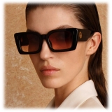 Linda Farrow - Nieve Rectangular Sunglasses in Black Wine - LFL1297C5SUN - Linda Farrow Eyewear