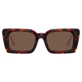 Linda Farrow - Nieve Rectangular Sunglasses in Tortoiseshell - LFL1297C2SUN - Linda Farrow Eyewear