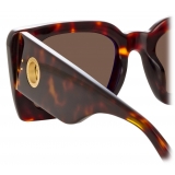 Linda Farrow - Nieve Rectangular Sunglasses in Tortoiseshell - LFL1297C2SUN - Linda Farrow Eyewear