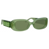 Linda Farrow - LF x Nima Benati The Lola Sunglasses in Translucent Green Gemstone