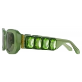 Linda Farrow - LF x Nima Benati The Lola Sunglasses in Translucent Green Gemstone