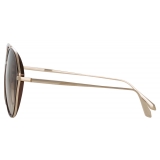 Linda Farrow - Noa Aviator Sunglasses in Light Gold - LFL1319C2SUN - Linda Farrow Eyewear