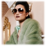 Linda Farrow - Noa Aviator Sunglasses in Light Gold - LFL1319C2SUN - Linda Farrow Eyewear