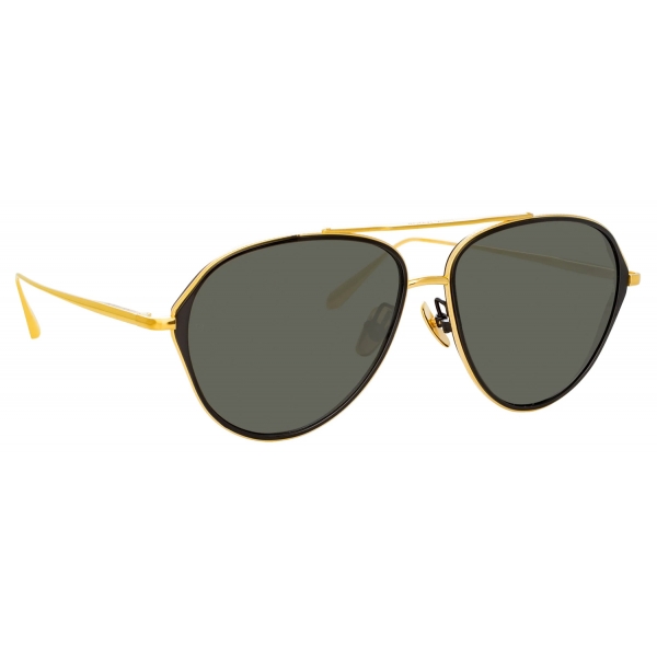 Linda Farrow - Noa Aviator Sunglasses in Yellow Gold - LFL1319C1SUN - Linda Farrow Eyewear