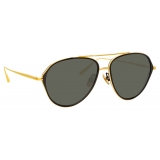 Linda Farrow - Noa Aviator Sunglasses in Yellow Gold - LFL1319C1SUN - Linda Farrow Eyewear