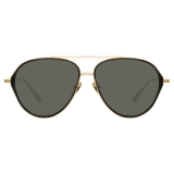 Linda Farrow - Noa Aviator Sunglasses in Yellow Gold - LFL1319C1SUN - Linda Farrow Eyewear