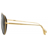 Linda Farrow - Noa Aviator Sunglasses in Yellow Gold - LFL1319C1SUN - Linda Farrow Eyewear