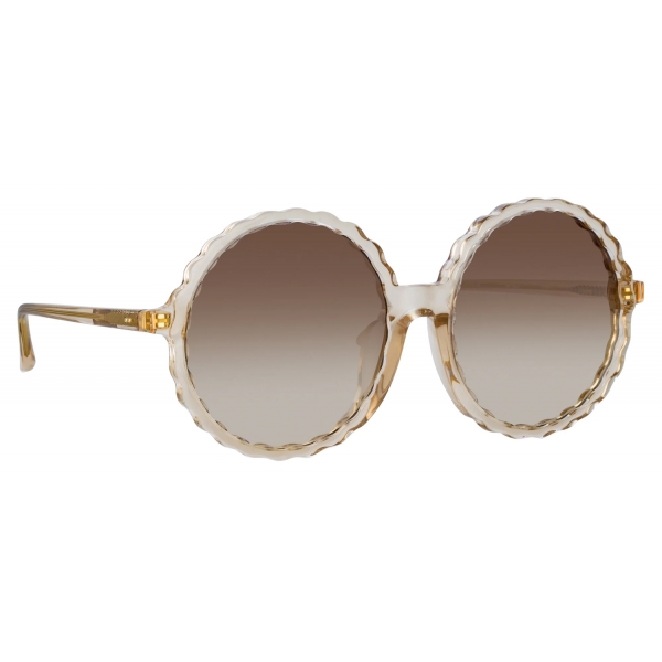 Linda Farrow - Nova Round Sunglasses in Ash - LFL1354C3SUN - Linda Farrow Eyewear