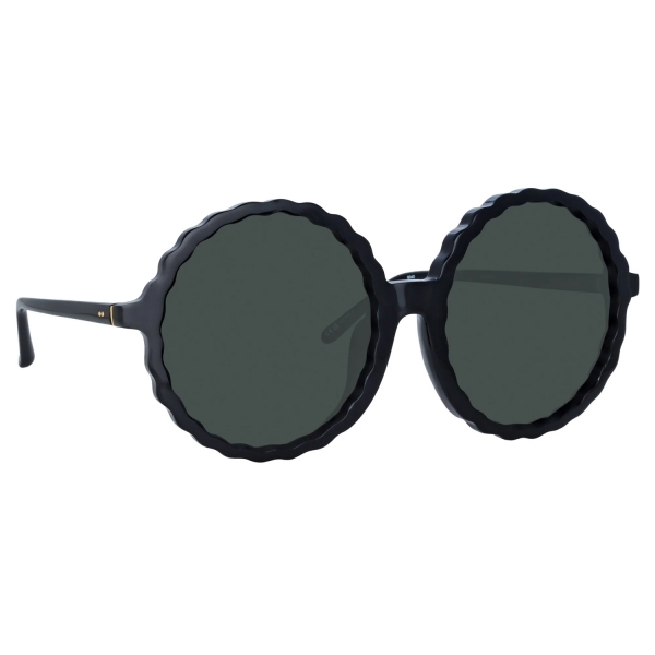 Linda Farrow - Nova Round Sunglasses in Black - LFL1354C1SUN - Linda Farrow Eyewear