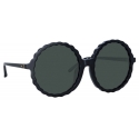 Linda Farrow - Nova Round Sunglasses in Black - LFL1354C1SUN - Linda Farrow Eyewear