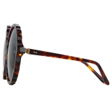 Linda Farrow - Nova Round Sunglasses in Tortoiseshell - LFL1354C2SUN - Linda Farrow Eyewear