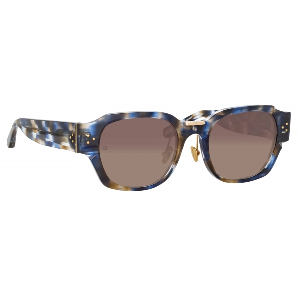 Linda Farrow - Occhiali da Sole Ramon Rettangolare in Tartaruga Blu - LFL1270C3SUN - Linda Farrow Eyewear