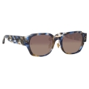 Linda Farrow - Ramon Rectangular Sunglasses in Blue Tortoiseshell - LFL1270C3SUN - Linda Farrow Eyewear