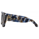 Linda Farrow - Occhiali da Sole Ramon Rettangolare in Tartaruga Blu - LFL1270C3SUN - Linda Farrow Eyewear