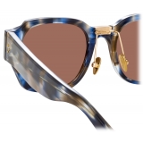 Linda Farrow - Occhiali da Sole Ramon Rettangolare in Tartaruga Blu - LFL1270C3SUN - Linda Farrow Eyewear