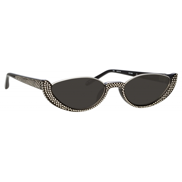 Linda Farrow - Robyn Cat Eye Sunglasses in Black Crystal - LFL1169C8SUN - Linda Farrow Eyewear