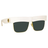 Linda Farrow - Rosalie Oversized Sunglasses in Cream - LFL1284C3SUN - Linda Farrow Eyewear