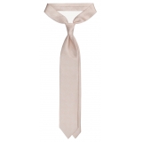 Viola Milano - Prince of Wales Selftipped Italian Silk Tie - Sand - Handmade in Italy - Luxury Exclusive Collection