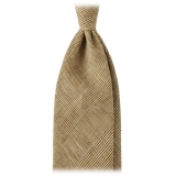 Viola Milano - Prince of Wales Untipped Linen Tie - Natural Mix - Handmade in Italy - Luxury Exclusive Collection