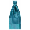 Viola Milano - Roman Chain Selftipped Italian Silk Tie - Turqouise Mix - Handmade in Italy - Luxury Exclusive Collection