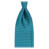 Viola Milano - Roman Chain Selftipped Italian Silk Tie - Turqouise Mix - Handmade in Italy - Luxury Exclusive Collection