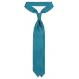 Viola Milano - Roman Chain Selftipped Italian Silk Tie - Turqouise Mix - Handmade in Italy - Luxury Exclusive Collection