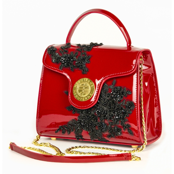 Janné Hebuterné - Frame Bag - Borsa in Pelle di Vitello - Vernice - Rossa - Handmade in Italy - Luxury Exclusive Collection