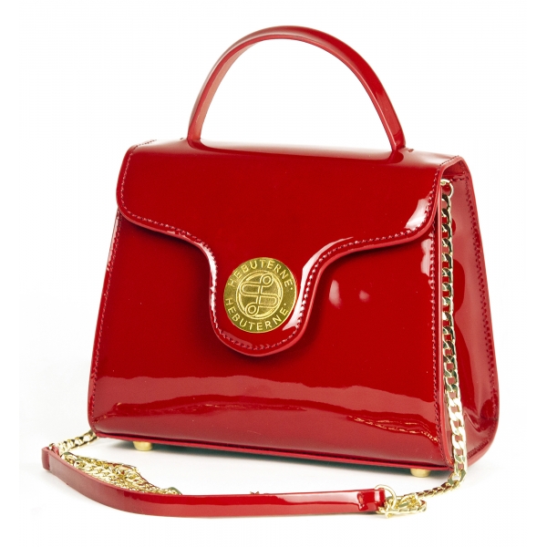 Janné Hebuterné - Frame Bag - Borsa in Pelle di Vitello - Vernice - Rossa - Handmade in Italy - Luxury Exclusive Collection