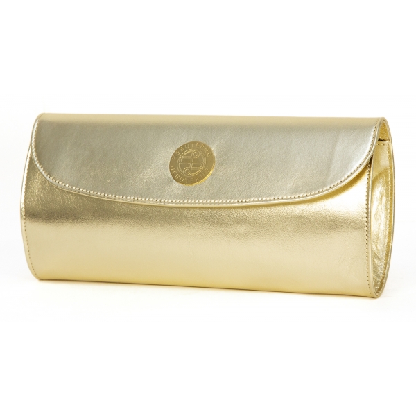 Janné Hebuterné - Calfskin Pochette - Gold - Handmade in Italy - Luxury Exclusive Collection
