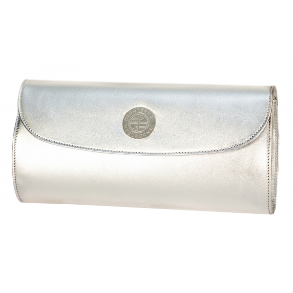 Janné Hebuterné - Calfskin Pochette - Silver - Handmade in Italy - Luxury Exclusive Collection