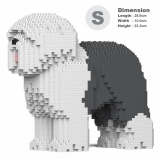 Jekca - Old English Sheepdog 01S-M02 - Lego - Sculpture - Construction - 4D - Brick Animals - Toys