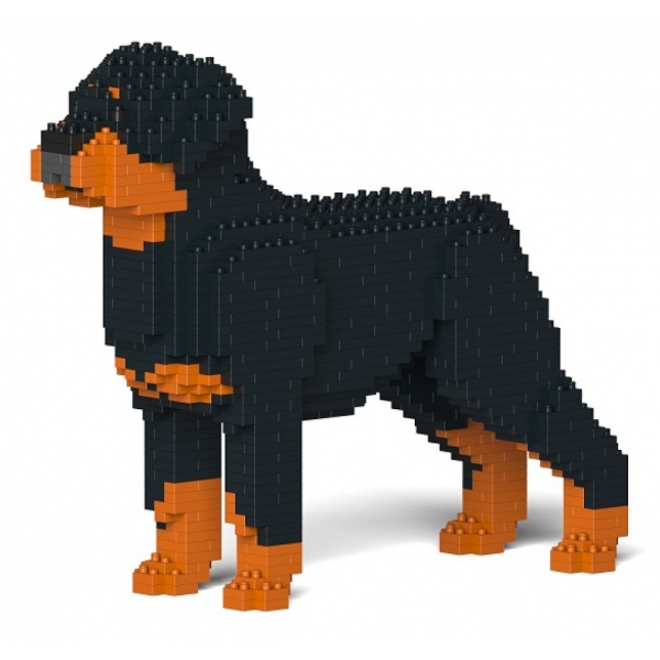 Jekca - Rottweiler 01S - Lego - Sculpture - Construction - 4D - Brick Animals - Toys