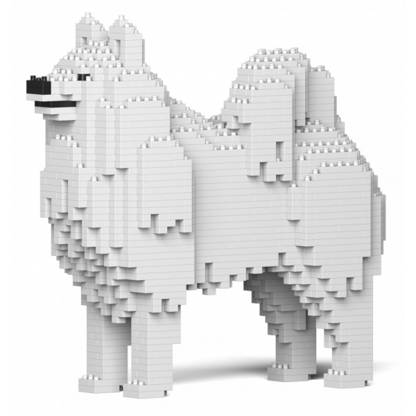 Jekca - Samoyed 01S - Lego - Sculpture - Construction - 4D - Brick Animals - Toys