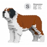 Jekca - St. Bernard 01S - Lego - Sculpture - Construction - 4D - Brick Animals - Toys