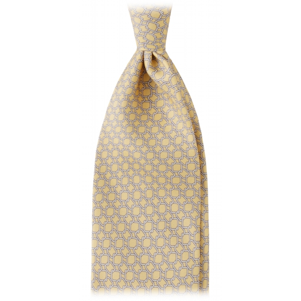Viola Milano - Roman Maillon Selftipped Italian Silk Tie - Yellow - Handmade in Italy - Luxury Exclusive Collection