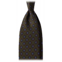 Viola Milano - Rosette Pattern Selftipped Silk Tie - Forest - Handmade in Italy - Luxury Exclusive Collection