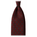 Viola Milano - Rosette Pattern Selftipped Silk Tie - Wine - Handmade in Italy - Luxury Exclusive Collection