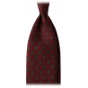 Viola Milano - Cravatta in Seta con Motivo a Rosette - Vino - Handmade in Italy - Luxury Exclusive Collection