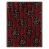 Viola Milano - Rosette Pattern Selftipped Silk Tie - Wine - Handmade in Italy - Luxury Exclusive Collection