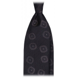 Viola Milano - Solaro Floral Handrolled Woven Silk Tie - Brown Mix - Handmade in Italy - Luxury Exclusive Collection