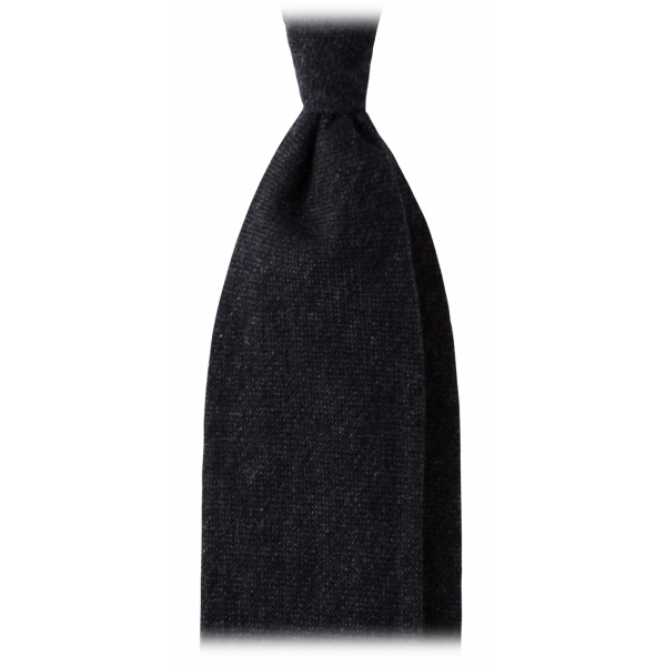 Viola Milano - Solid 7-fold Handrolled 100% Cashmere Tie - Charcoal - Handmade in Italy - Luxury Exclusive Collection